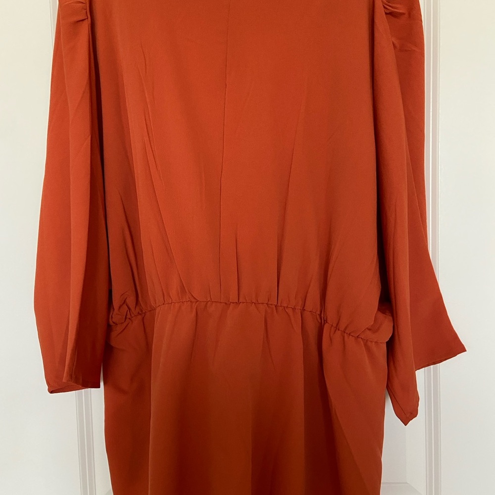 ASOS Rust/Terracotta V-Neck Blouse - Picture 2 of 4